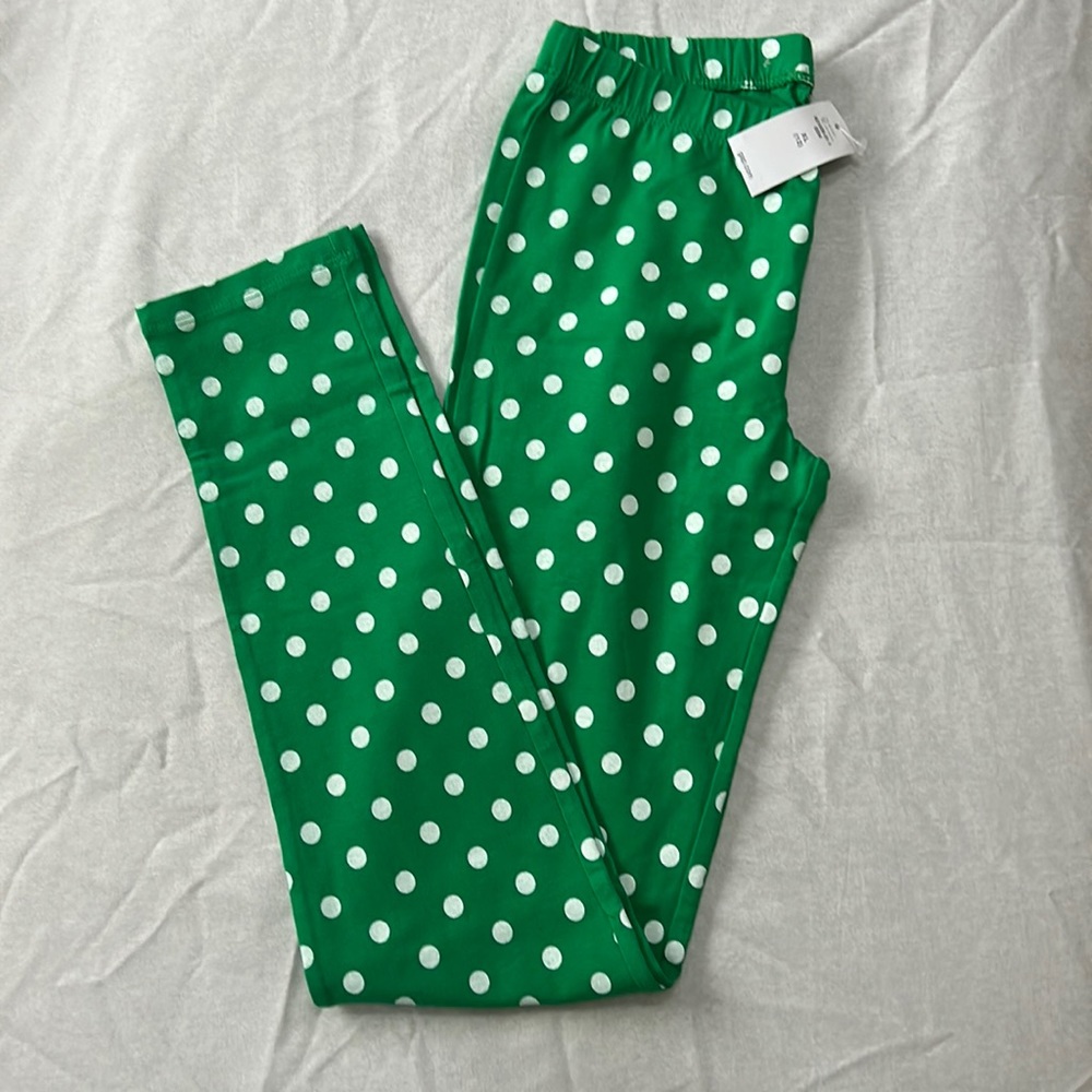 NWT Gap green polka dot leggings